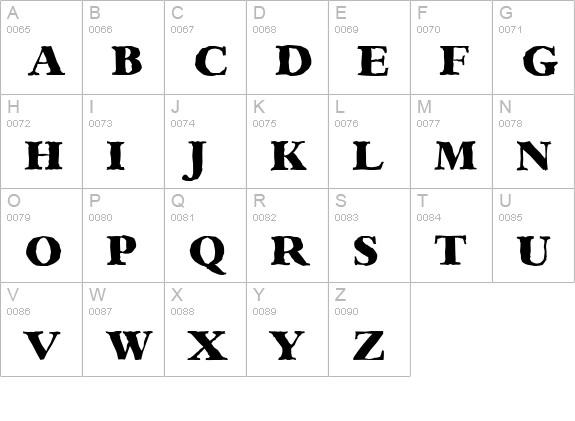 BernsteinAntique-Heavy-Regular uppercase A-Z preview