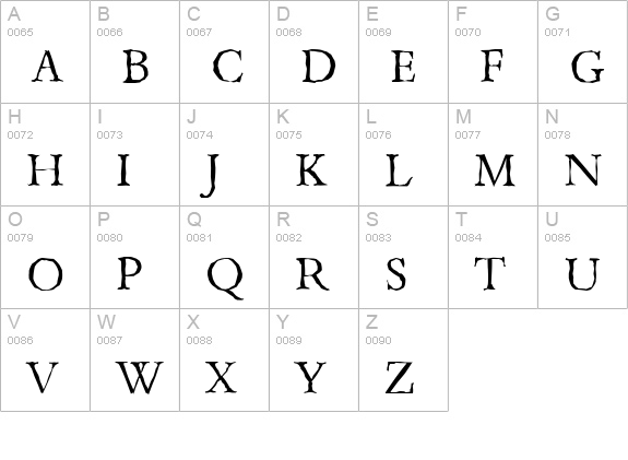 BernsteinAntique-Light-Regular uppercase A-Z preview