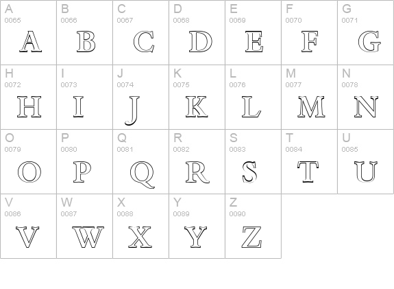 BernsteinOutline-Medium-Regular uppercase A-Z preview