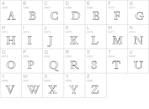 BernsteinOutline-Regular uppercase A-Z preview
