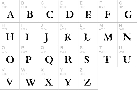 BernsteinRandom-Medium-Regular uppercase A-Z preview