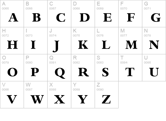 BernsteinSerial-Xbold-Regular uppercase A-Z preview