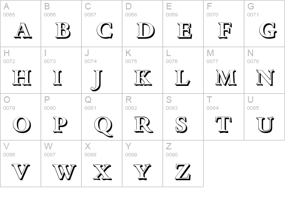 BernsteinShadow-Bold uppercase A-Z preview