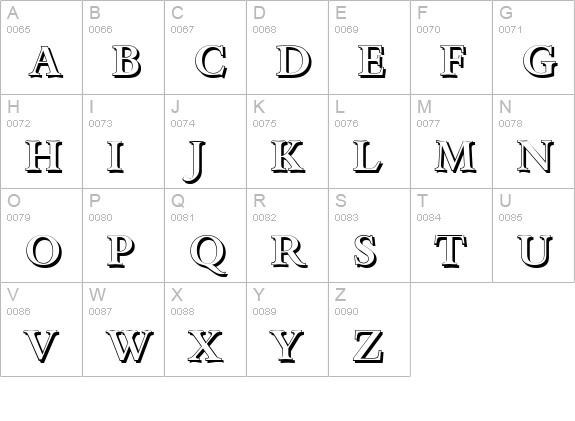 BernsteinShadow-Medium-Regular uppercase A-Z preview