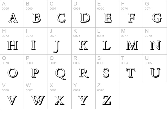 BernsteinShadow-Regular uppercase A-Z preview