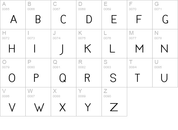 Bernur Normal uppercase A-Z preview