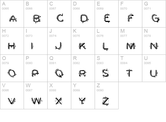 Berserker uppercase A-Z preview