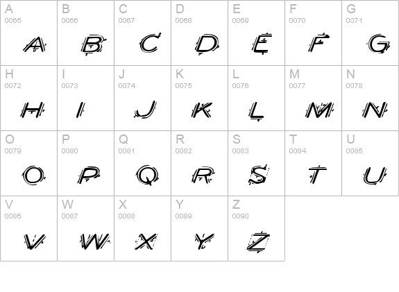 Berserker Expanded Italic uppercase A-Z preview