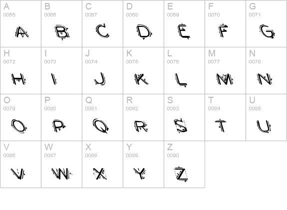 Berserker Leftalic uppercase A-Z preview