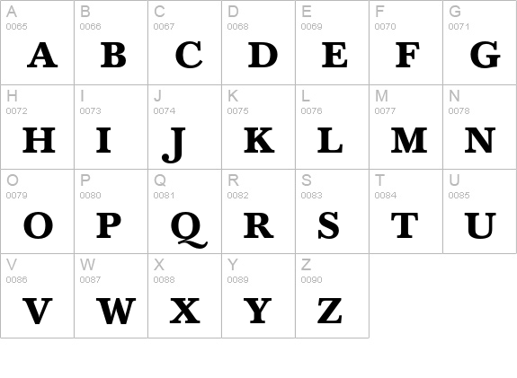 Berthold Baskerville Bold uppercase A-Z preview
