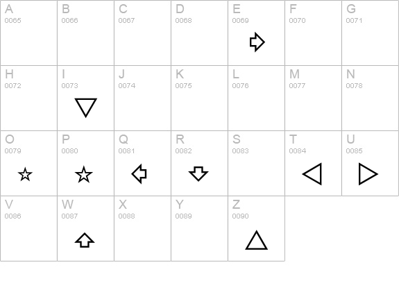 Berthold Pi-font uppercase A-Z preview
