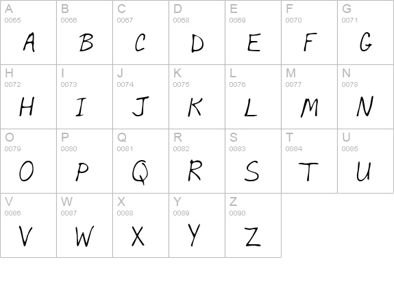 BerylsHand Regular uppercase A-Z preview