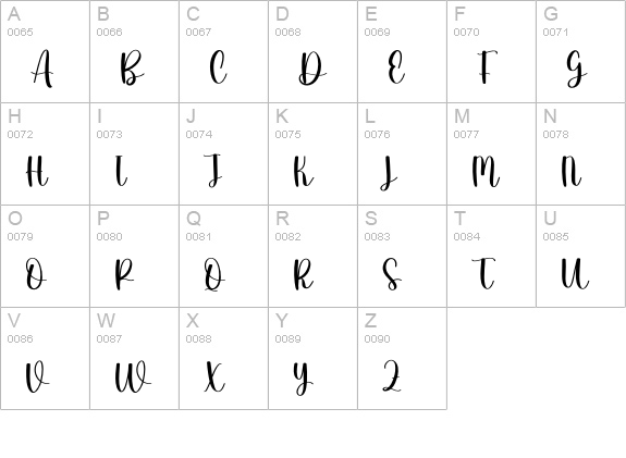 Bestie uppercase A-Z preview