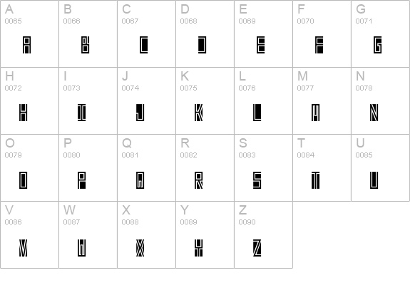 Beta Block uppercase A-Z preview
