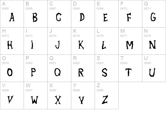 Beta Dance uppercase A-Z preview