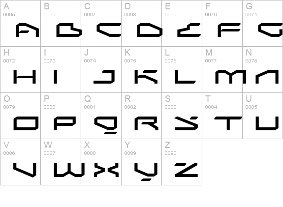 Betaphid uppercase A-Z preview