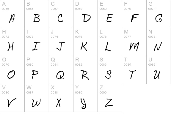 BethHand uppercase A-Z preview