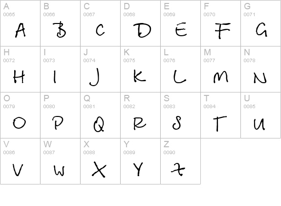 BetinaScript uppercase A-Z preview