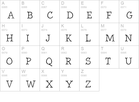 BetterKamp uppercase A-Z preview