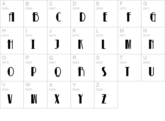 Betty Noir uppercase A-Z preview