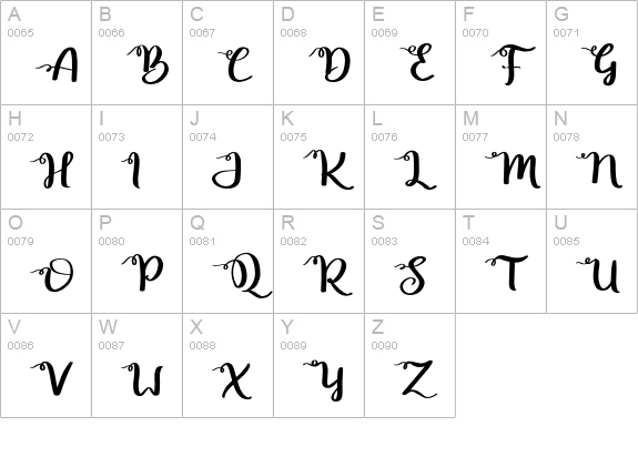 Betty Rose uppercase A-Z preview