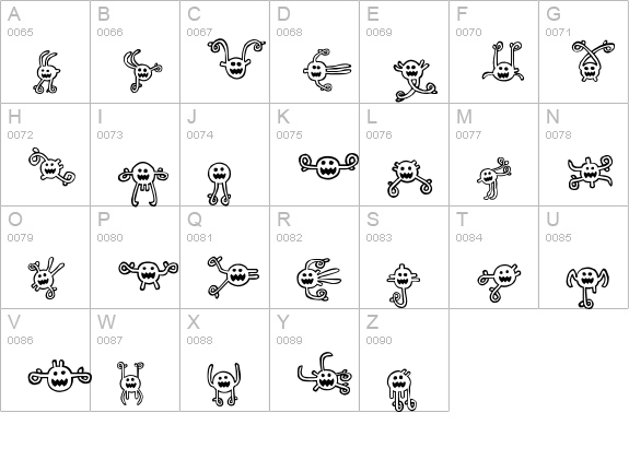 Between my ears uppercase A-Z preview