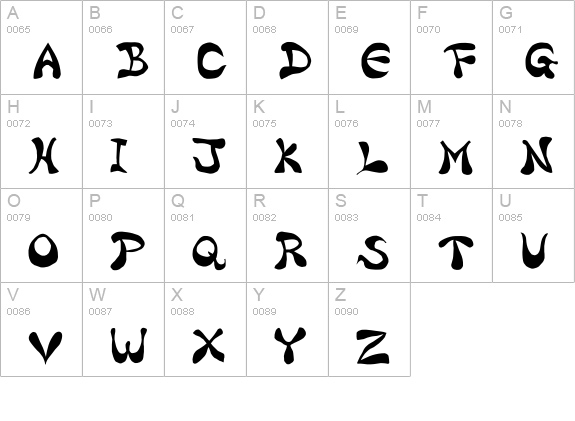 Bharatic-Font uppercase A-Z preview