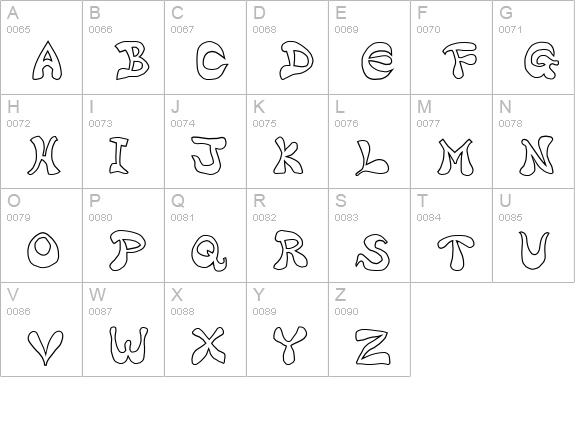 Bharatic-Font(W) uppercase A-Z preview
