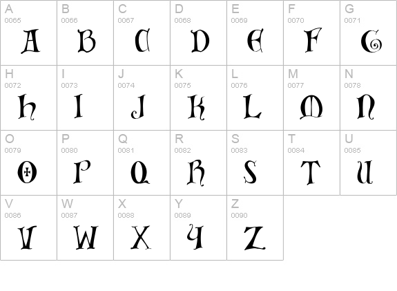 Bibliotheque uppercase A-Z preview