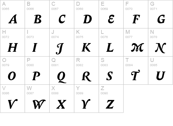 BiblonCaps-BoldItalic uppercase A-Z preview