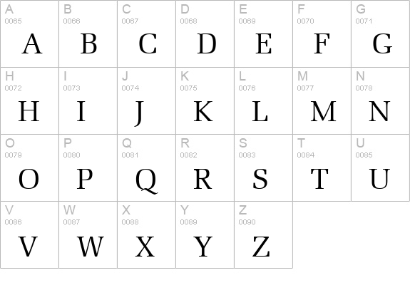 Bid Roman Normal uppercase A-Z preview