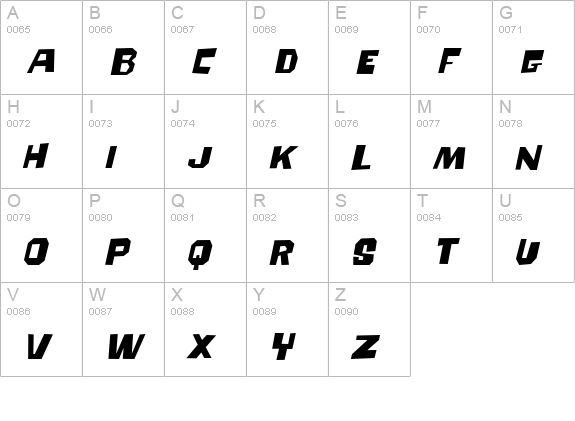 Big Chump BTN Oblique uppercase A-Z preview