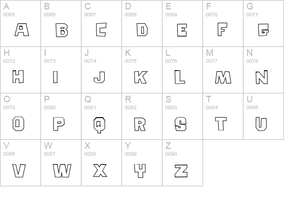 Big Chump BTN Outline uppercase A-Z preview