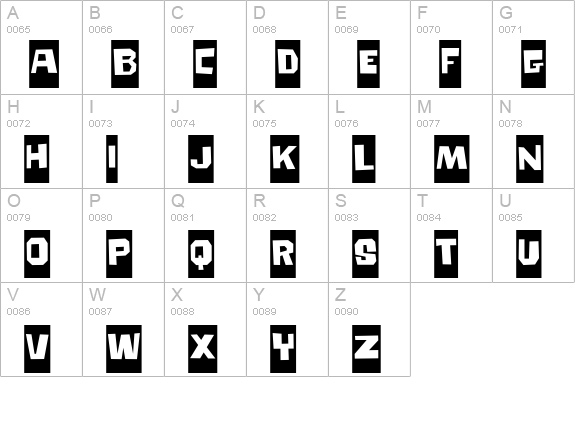 Big Chump BTN Reversed uppercase A-Z preview