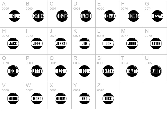 Big Name Buttons JL uppercase A-Z preview
