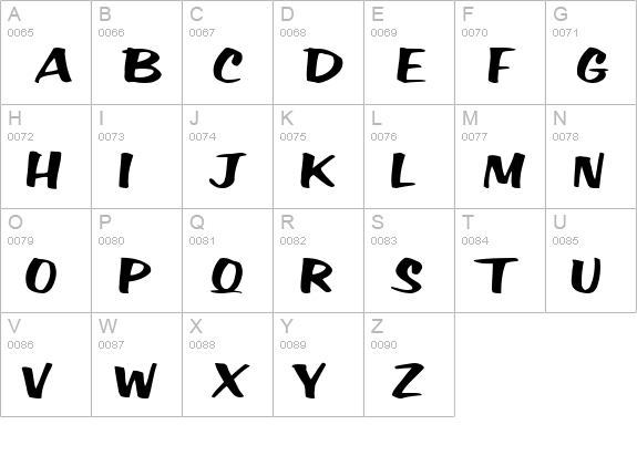 Big Regular uppercase A-Z preview