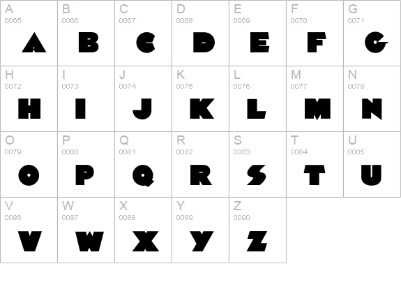 BigBlack uppercase A-Z preview