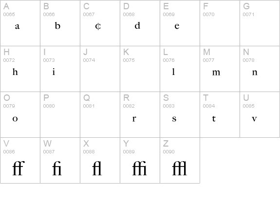 BigCaslon-Exp uppercase A-Z preview