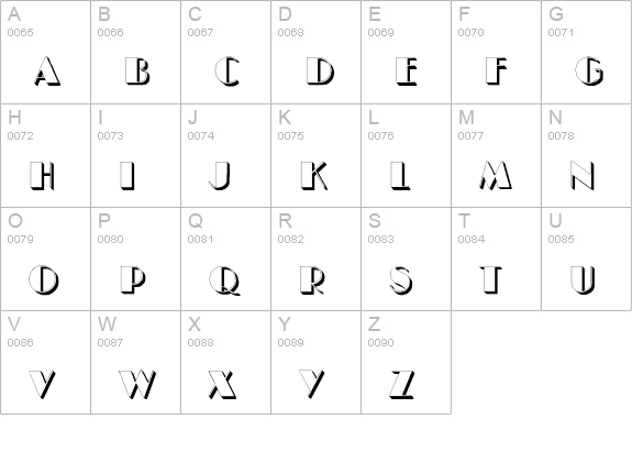 BIGCSHAD-Normal uppercase A-Z preview