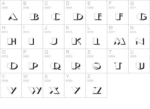 BIGCSHAD-Normal Extended uppercase A-Z preview