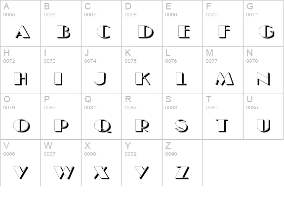 BIGCSHAD-Normal Wide uppercase A-Z preview