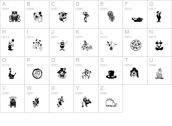 Bigtop uppercase A-Z preview