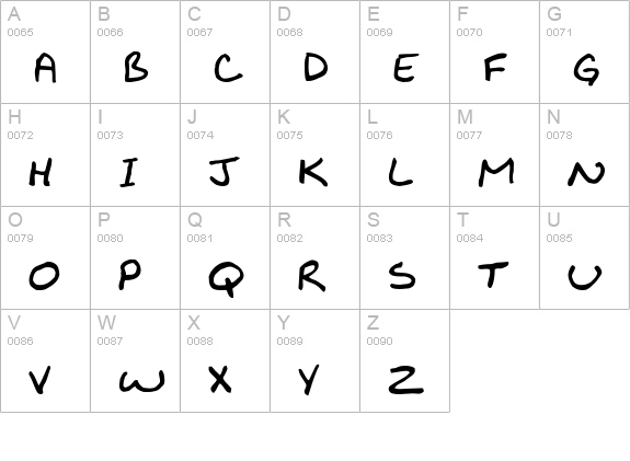 BiklyBoldFont uppercase A-Z preview