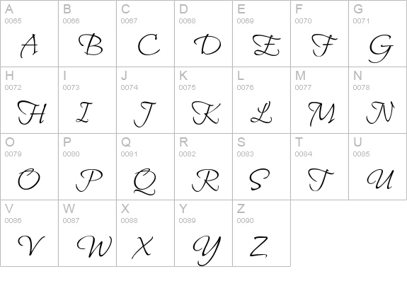 Bilbo uppercase A-Z preview
