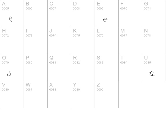 Bilbo-hand Regular uppercase A-Z preview