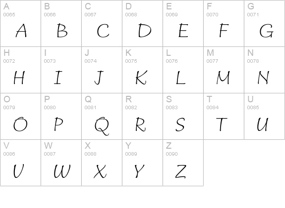Bilbo Regular uppercase A-Z preview