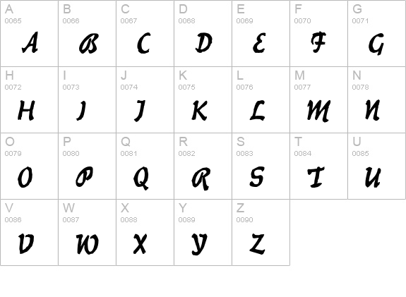 Bilitis uppercase A-Z preview