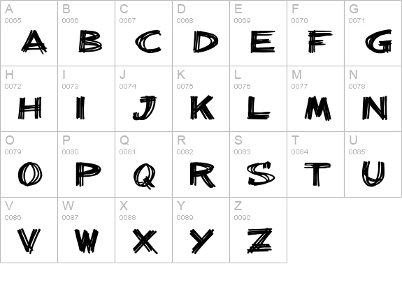 billieBarred uppercase A-Z preview