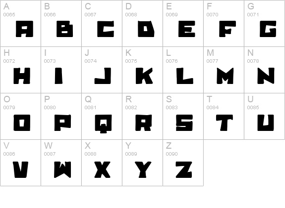 billieBob uppercase A-Z preview