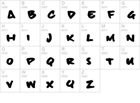 billieBoldHand uppercase A-Z preview